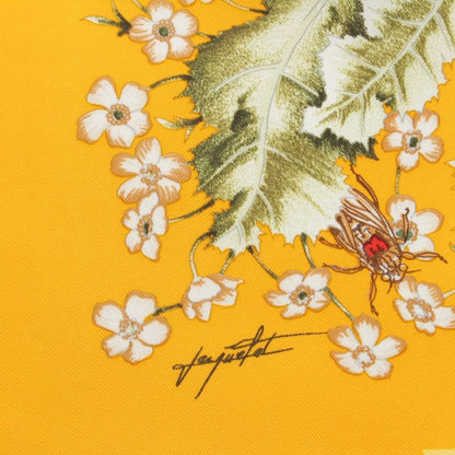 Hermes Carré 90 LA Prairie Meadow Silk Scarf Yellow