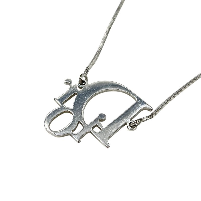 Christian DIOR Necklace With Logo Motif Logo Motif Silver