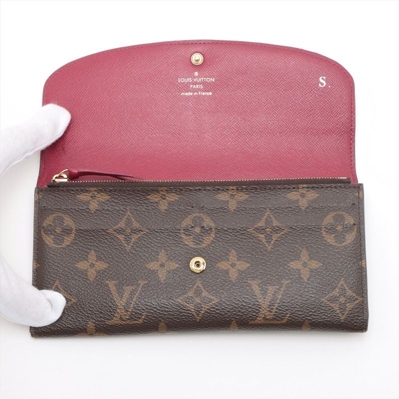 Louis Vuitton Monogram Portefeuille Emilie Zipper Long Wallet M41943 Brown ×