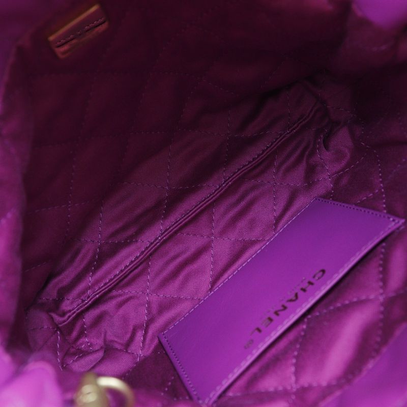 Chanel 22 Mini Bag 2WAY Handbag As3980 Calf Purple Ladies Shoulder Bag