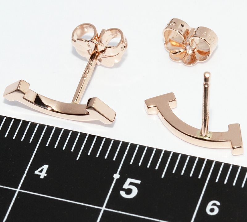 Tiffany & Co Earrings 18K Pink Gold T-smile