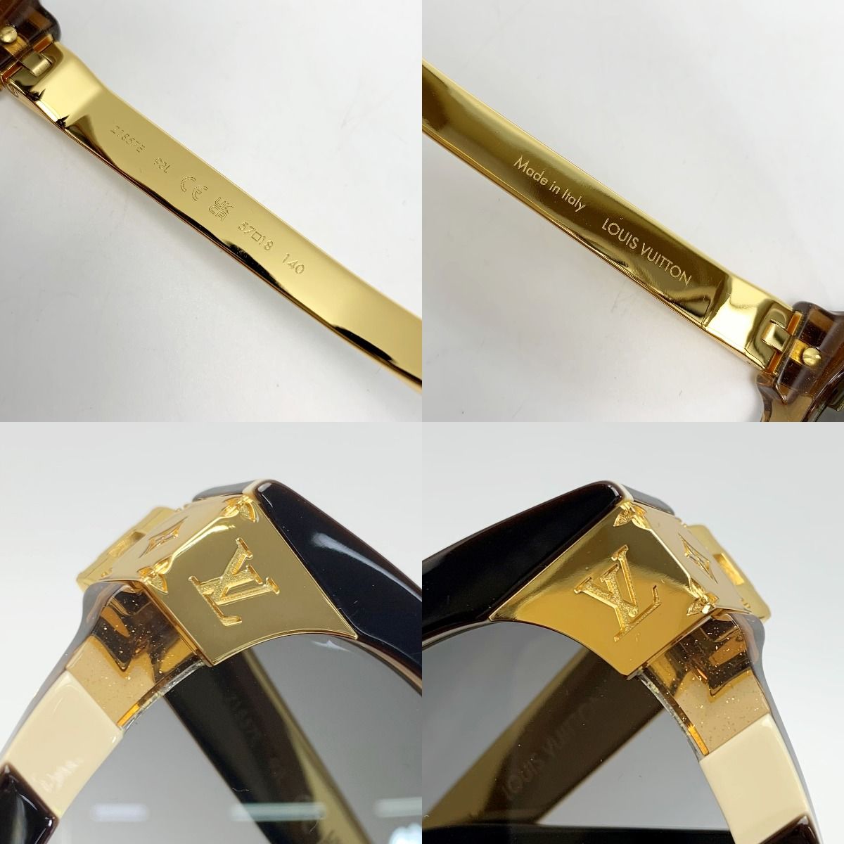 Louis Vuitton Sunglass Es Monogram Metal Frame Z1857e Noir X Gold Box with Bag