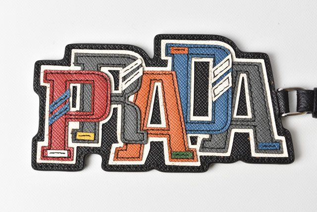 Unused Prada Key Ring Key Holder Bag Charm Logo Patchwork
