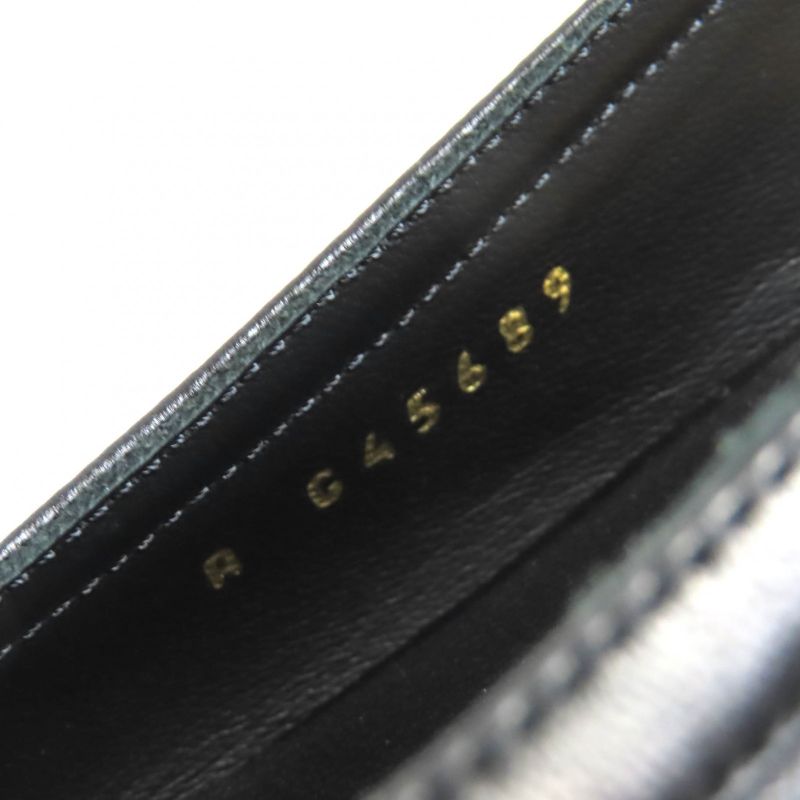 CHANEL G45689 Coco Mark Ribbon Sling Back Lamb Leather Pumps Shoes Black 35.5