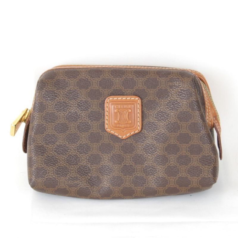 Celine Macadam Pouch Brown PVC Branded Small Bag