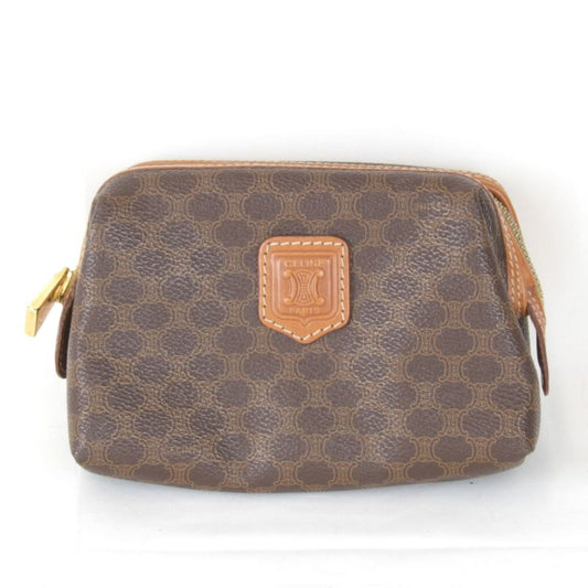 Celine Macadam Pouch Brown PVC Branded Small Bag