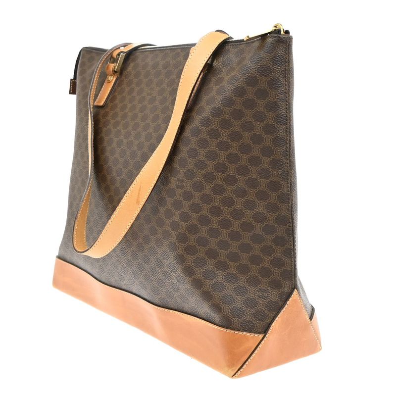 Celine Shoulder Tote Bag PVC Leather Brown 69ka948