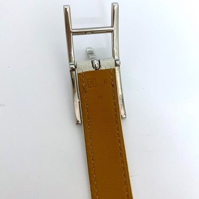 Hermes Bracelet Be Api White Excellent Condition Bracelet Leather Togo Preowned