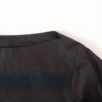 Hermes Cotton Logo Embroidery Shirt Women's 34 Black 2e3600d2 Made In France