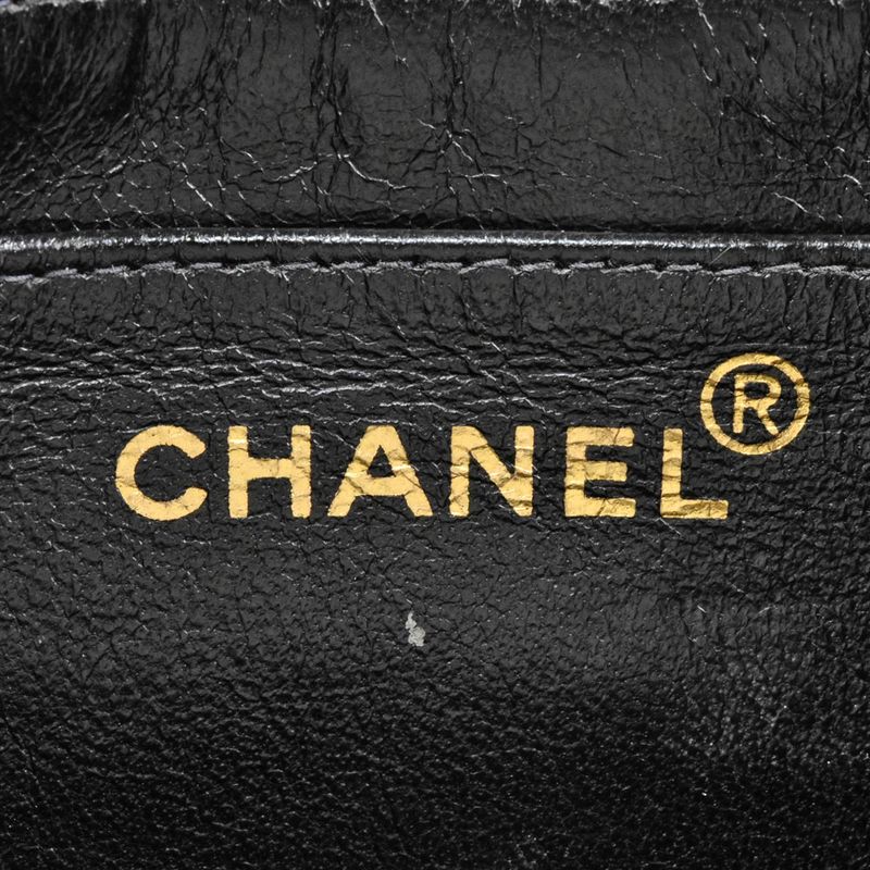 Chanel Matelasse Chain Shoulder Bag Lambskin Black Gold Hardware No 4 Unit Coco