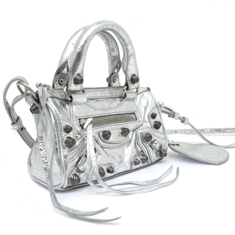 Balenciaga Luca Gol Nano 792599 Metallic Silver - 2WAY Handbag Shoulder