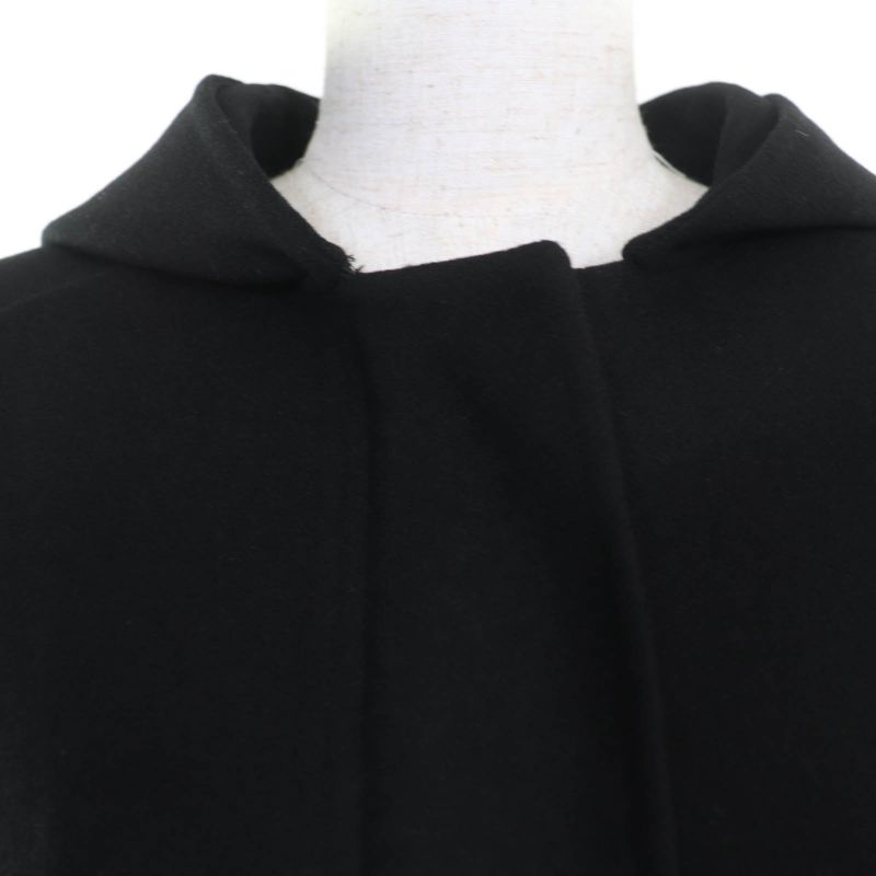 Christian DIOR 010m41a1116 Wool Rabbit Hooded Coat Black 40 Made In Italy
