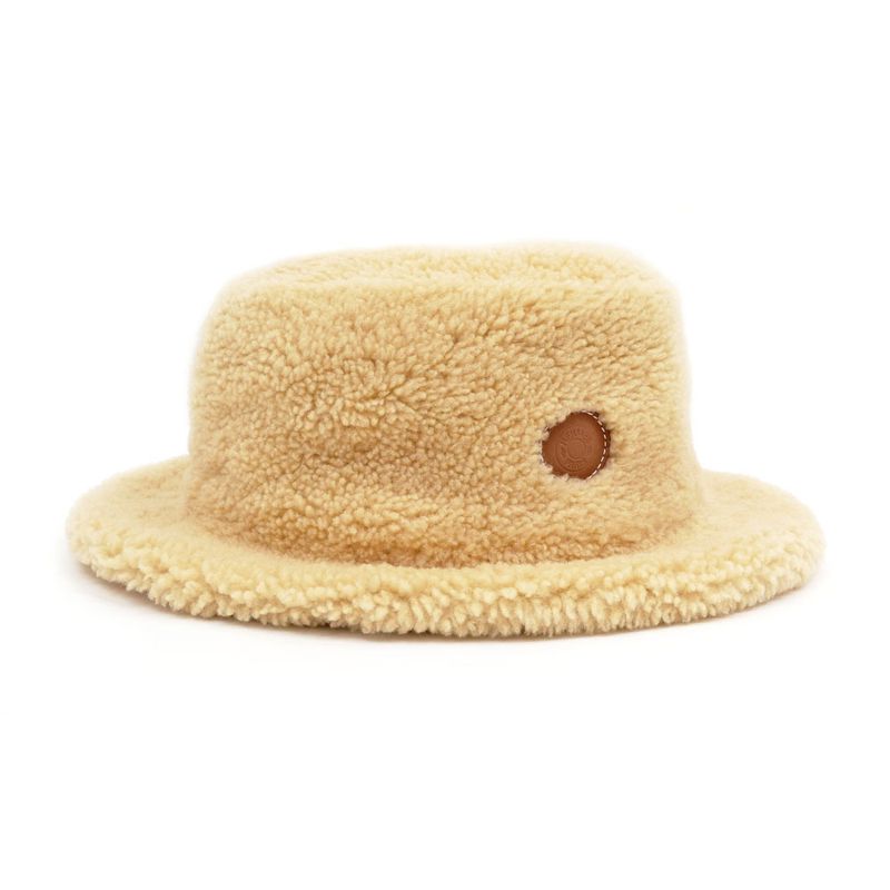 Hermes Forbe Mouton Bucket Hat Beige Size 58 Accessory Ladies Women