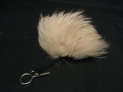 Fendi Bag Bugs Monster Fur Key Holder Key Ring Charm Beige And Multicolored