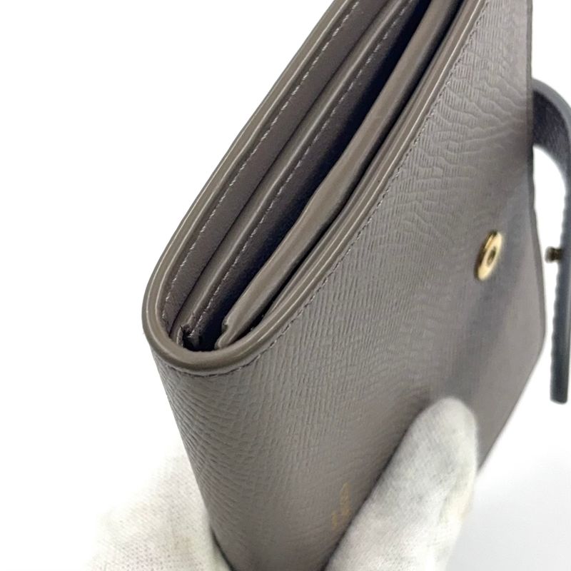 Celine Medium Strap Wallet Leather Gray Beige And Light Blue Wallet