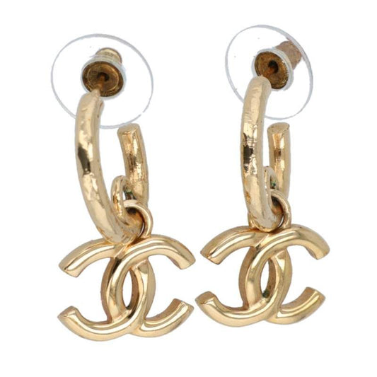 Chanel I24C Coco Mark Hoop Earrings Women's