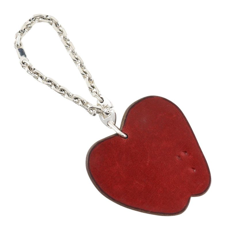 Hermes Apple Motif Key Holder Bagcharm Leather Red Ladies Charm