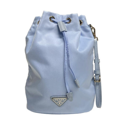 Prada Pouch - Light Blue Drawstring Shape Leather