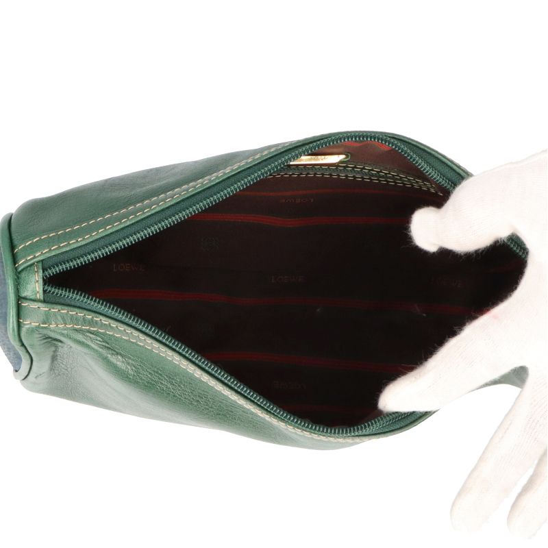 Loewe Velazquez Handbag Leather Women's Handbag Green Blue Excellent Condition