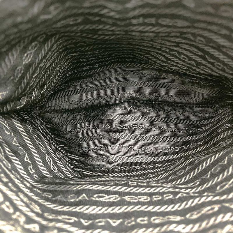 Prada Handbag Nylon Black Nylon Women Men