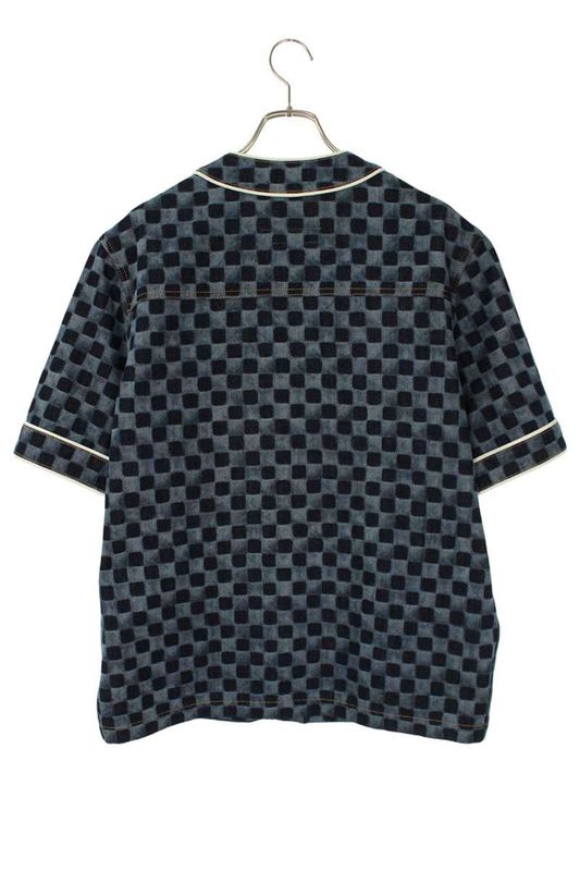 Louis Vuitton Rm252m JEE Hts81w Mini Damier Lazer Denim Short Sleeve Shirt