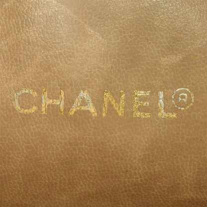 Chanel Shoulder Bag Caviar Skin Beige Gold Hardware 6 Digits 3 Units Coco Mark