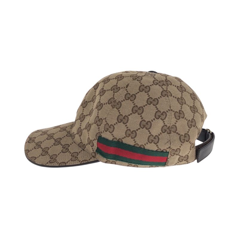 Gucci Sherry Line Size M/58cm (2283in) Beige Brown GG Canvas 200035 Cap Unisex