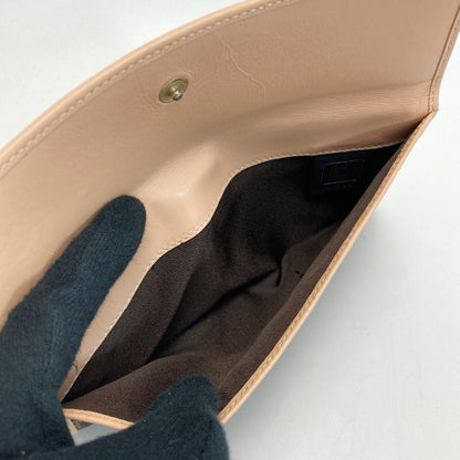 Fendi Zucca Pattern W Hook Long Wallet Brown X Pink Canvas/leather