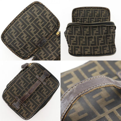 Fendi Folding Vanity Zucca Nylon Canvas Brown Women's Pouch