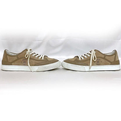 Hermes Sneakers Beige White Excellent Condition 27.5cm (10.83in) Suede