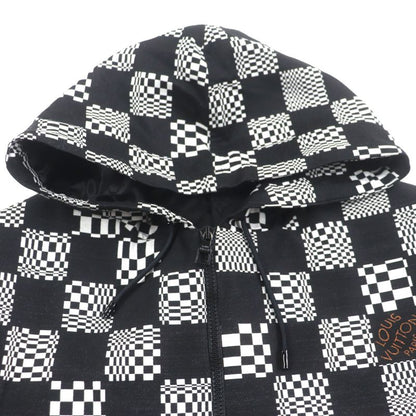  Louis Vuitton Hkb90w Damier Hooded Zip-up Jacket Black White 44 Made In Italy