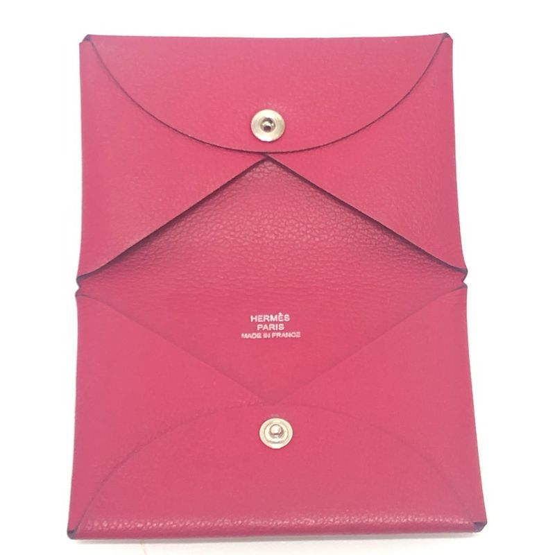 Hermes Coin Case Calvi Evercolor Rose Pink