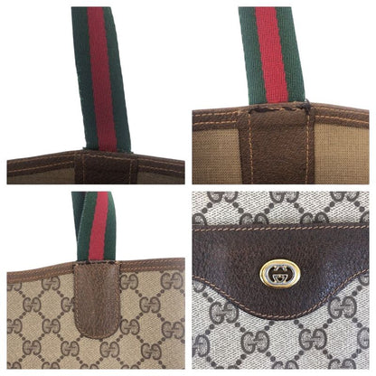 Gucci Vintage Old Gucci Sherry Line Beige Gold Hardware GG Supreme Canvas 40 02