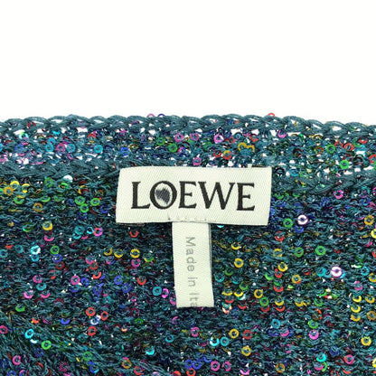 Loewe 21ss Sequin Knotted Sequined Long Knit Dress S540y14k51 Green S