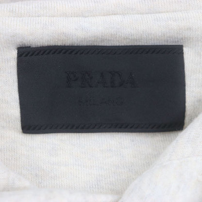 Prada 23AW Ujl24b 100% Cotton Front Logo Embroidery Hoodie Pullover Hoodie