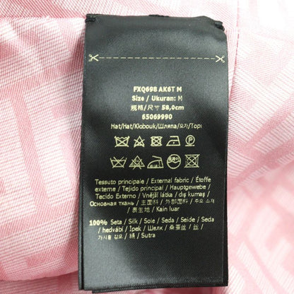 Fendace Fxq698 Silk Fendi Versace Reversible FF Logo Allover Hat With Logo