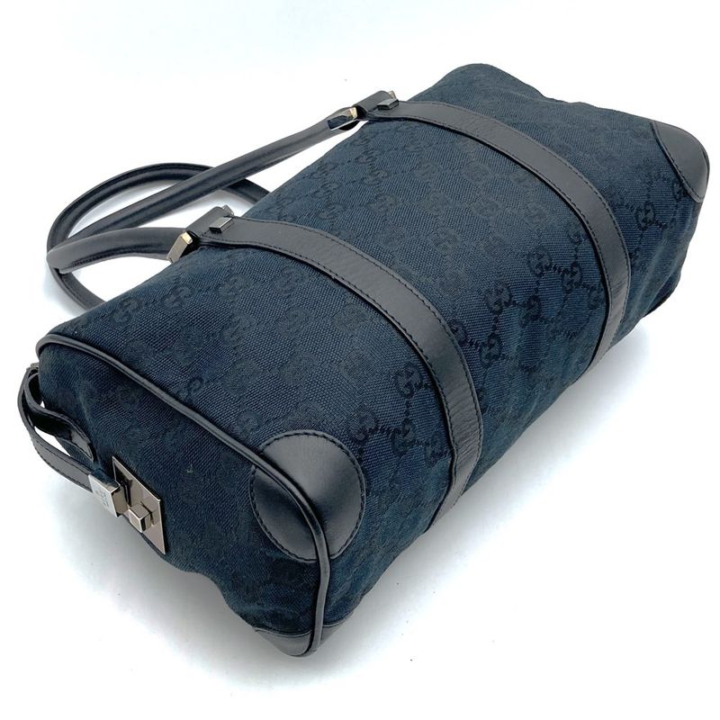 Gucci 0851 GG Canvas Handbag Mini Boston Black Ladies Men  Gift Fashion