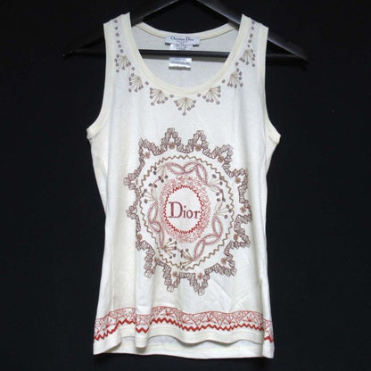 Christian Dior Galliano Period Logo Print Tank Top Sleeveless Cut and Sewn I44