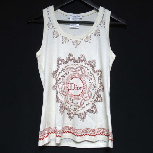 Christian Dior Galliano Period Logo Print Tank Top Sleeveless Cut and Sewn I44