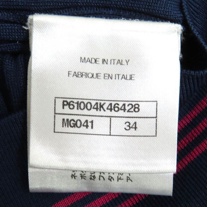 CHANEL P61004 85% Silk Coco Mark Number Rings Tight Ribbed Short Sleeve Knit