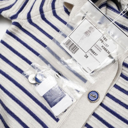 Chanel Dress Size 34 P51 Cashmere Striped Short Sleeved Knit Dress