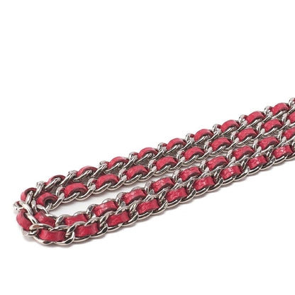 Chanel Shoulder Bag Chain Wallet Caviar Skin Rose Pink Silver Hardware Push