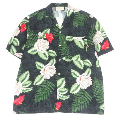 Gucci 624524/619073 Silk-blend Short-sleeved Aloha Shirt And Shorts Set-up