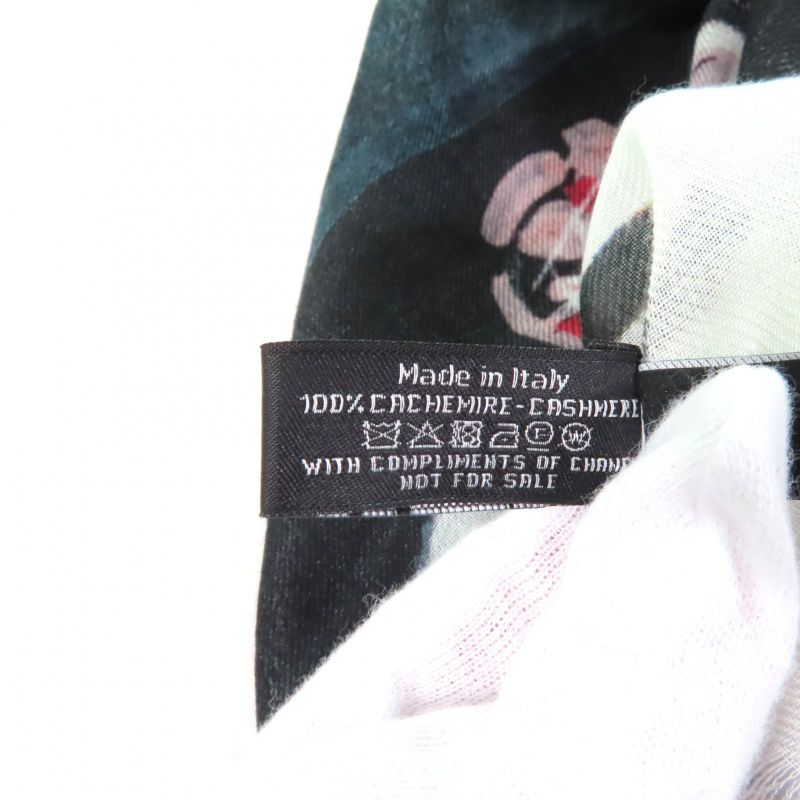 CHANEL 100% Cashmere Tweed 2023 Fringed All Over Large Scarf Shawl Multi With