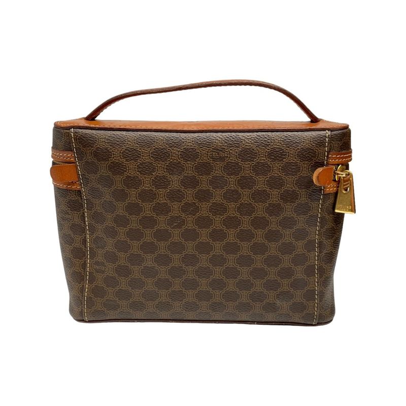0322 Celine Vanity Bag Macadam Brown Celine