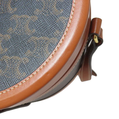 Celine Tambour Triomphe Shoulder Bag PVC Calf Women