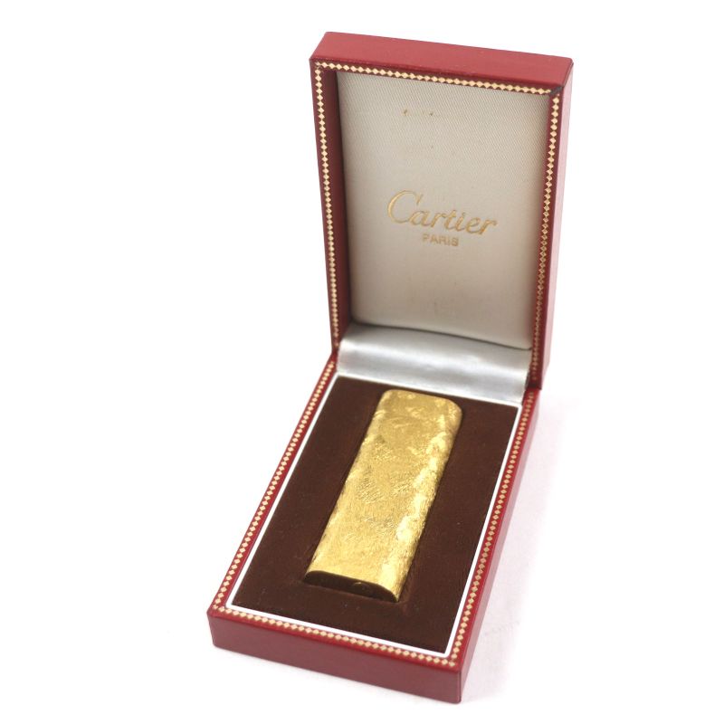 Cartier Oval Roller Gas Lighter Gold With Case Men's Ignition Confirmed