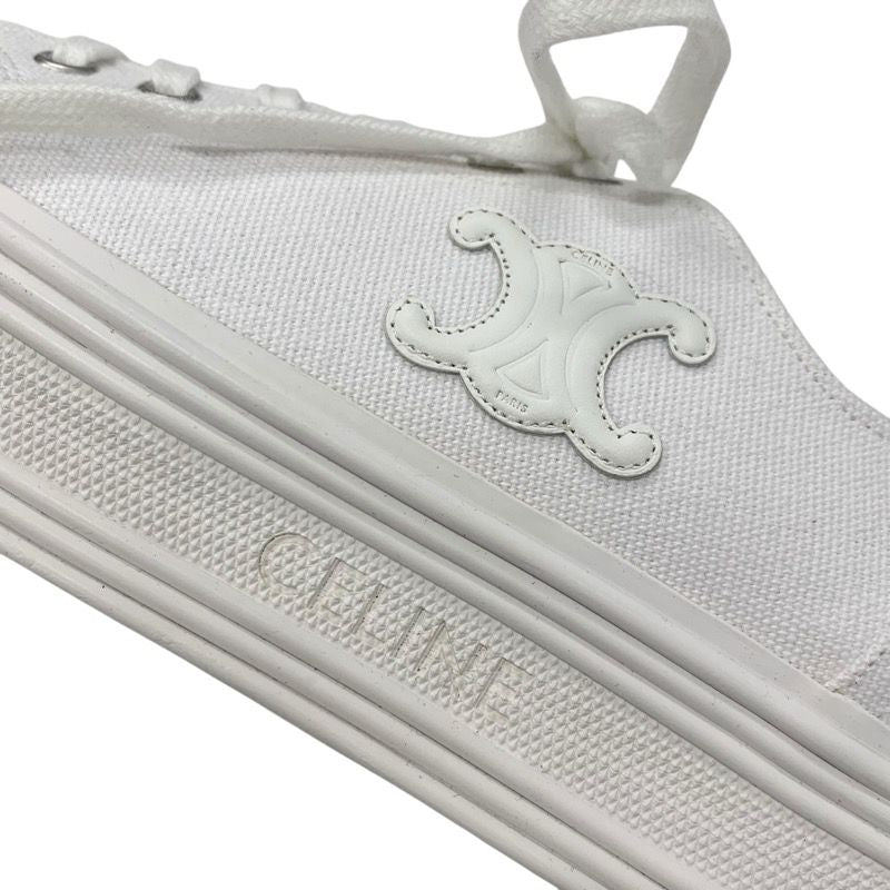 Celine Jane Sneakers Shoes Canvas Leather White Triomphe