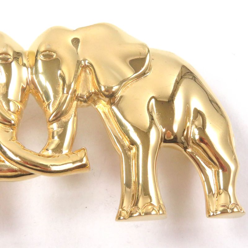 Hermes Elephant Animal Motif Gold Hardware Belt Buckle Gold With Box Men's