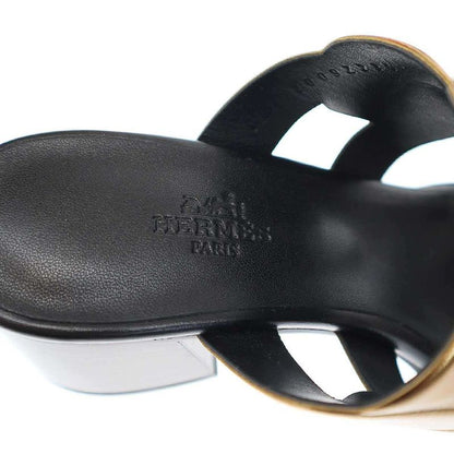 Hermes Gaby Sandals 60 Gaby Heel Sandals Black Gold 37 1 2